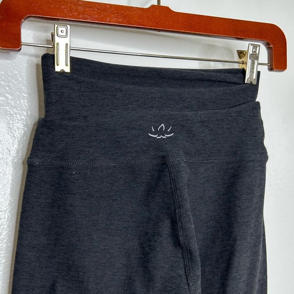 Beyond Yoga Grey Black Super Soft Spacedye Ruched Legging XS